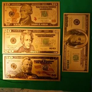 Gold plated currency.